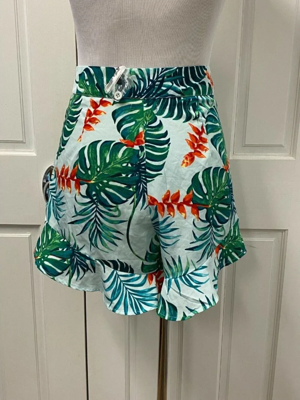 Boohoo Green Leaf Print Skirt